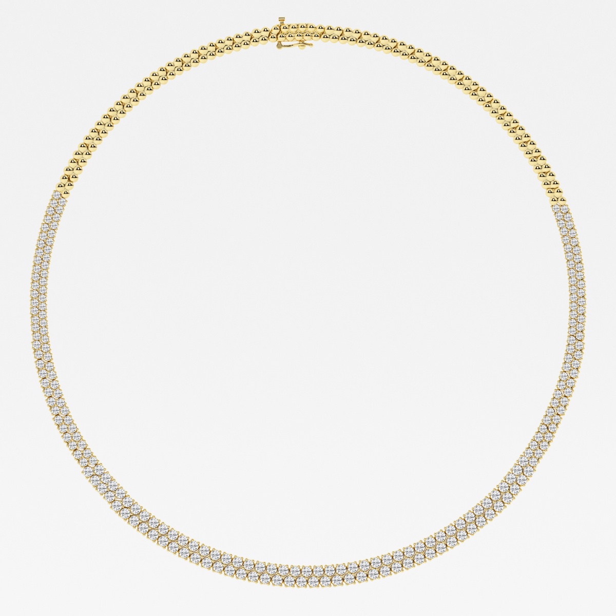 11 ctw Round Lab Grown Diamond Double row Tennis Necklace Grownbrilliance