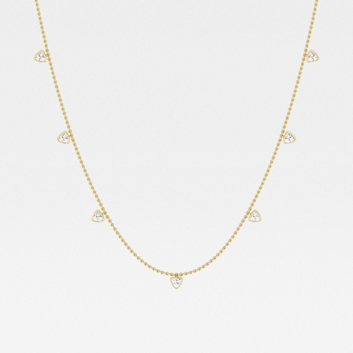 näas Romancing 1 2/5 ctw Trillion Lab Grown Diamond Dangle Fashion Necklace with Adjustable Chain