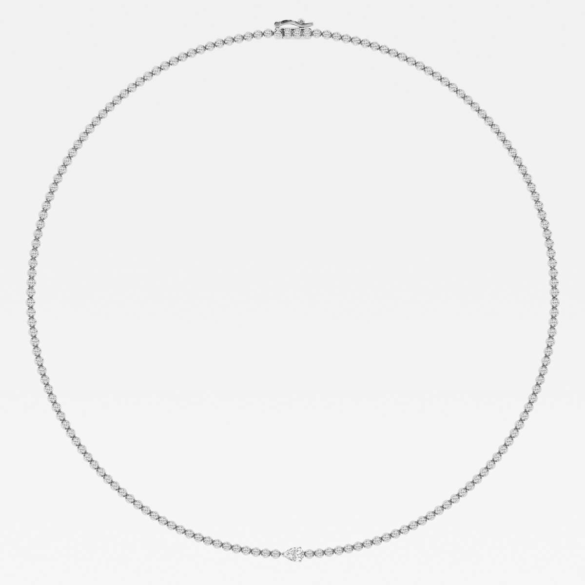 Additional Image 1 for  3 ctw Pear Lab Grown Diamond Single Station Tennis Necklace
