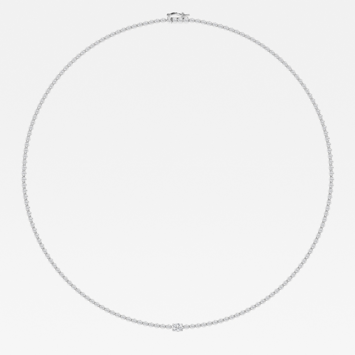 Additional Image 1 for  3 ctw Oval Lab Grown Diamond Single Station Tennis Necklace