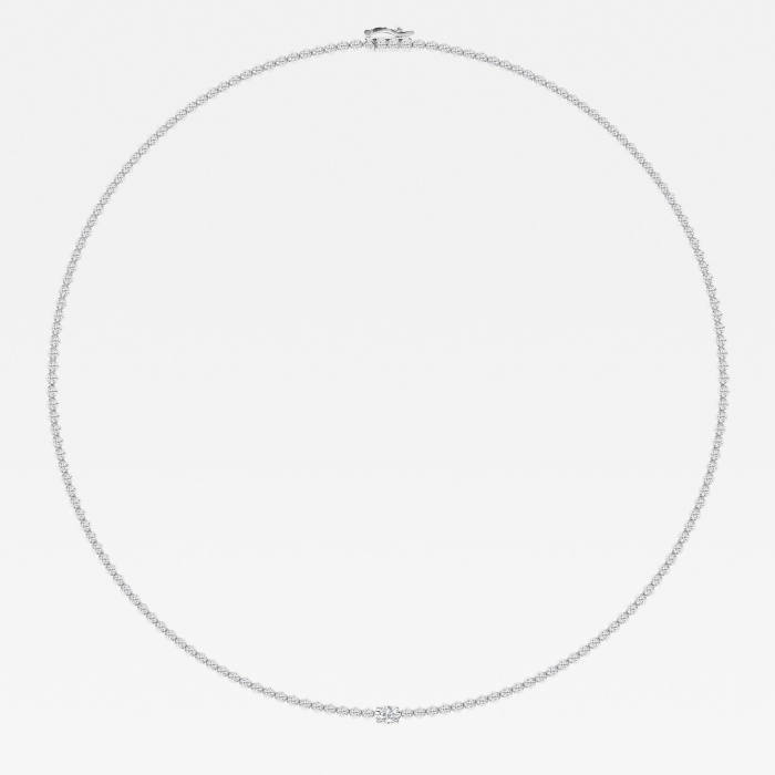 Additional Image 1 for  3 ctw Oval Lab Grown Diamond Single Station Tennis Necklace