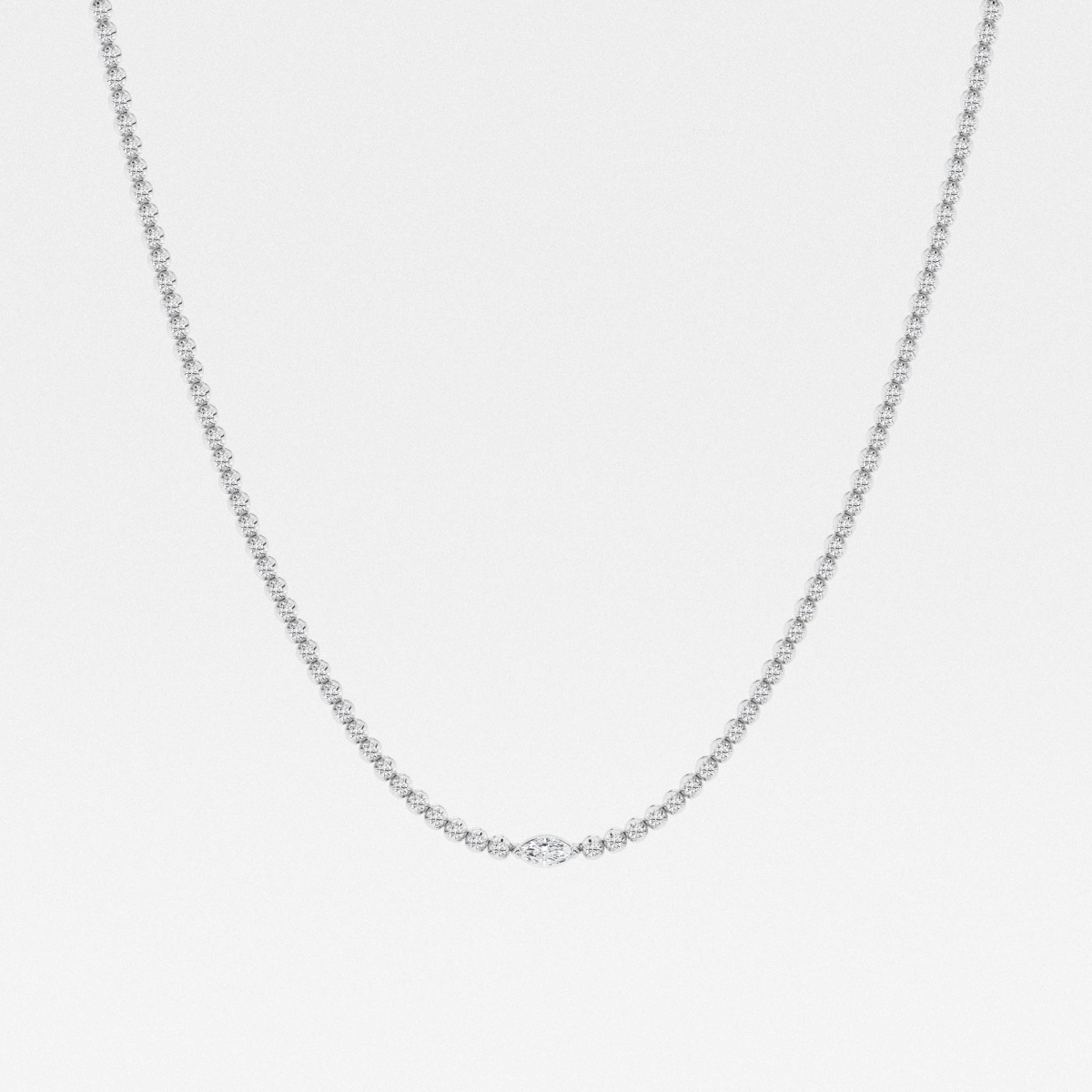 3 ctw Marquise Lab Grown Diamond Single Station Tennis Necklace