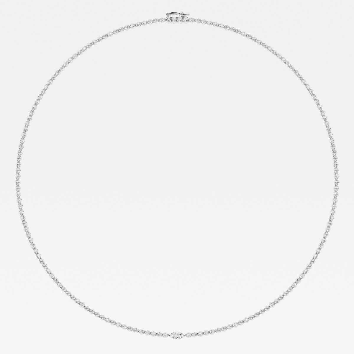 Additional Image 1 for  3 ctw Marquise Lab Grown Diamond Single Station Tennis Necklace