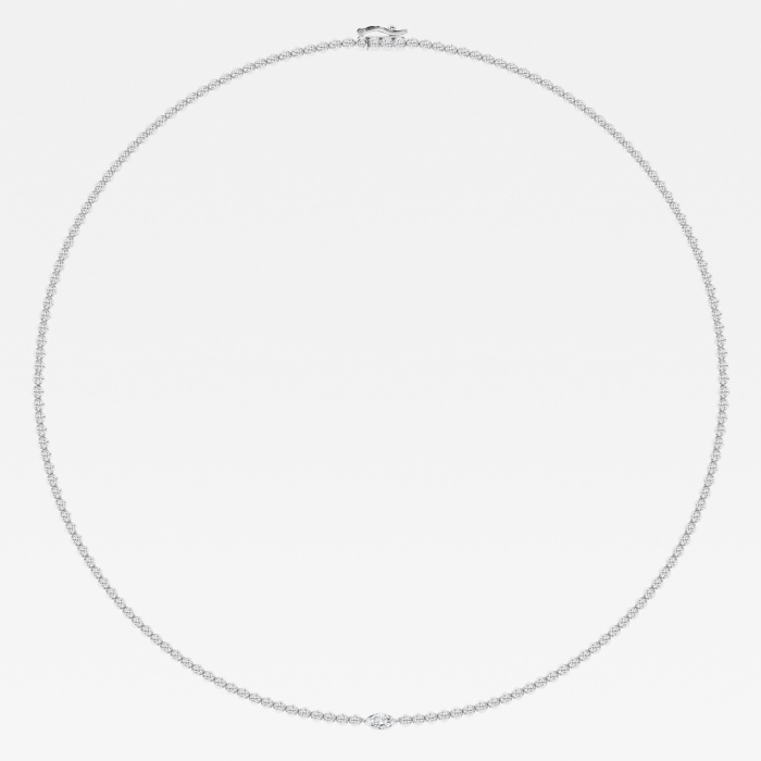 Additional Image 1 for  3 ctw Marquise Lab Grown Diamond Single Station Tennis Necklace