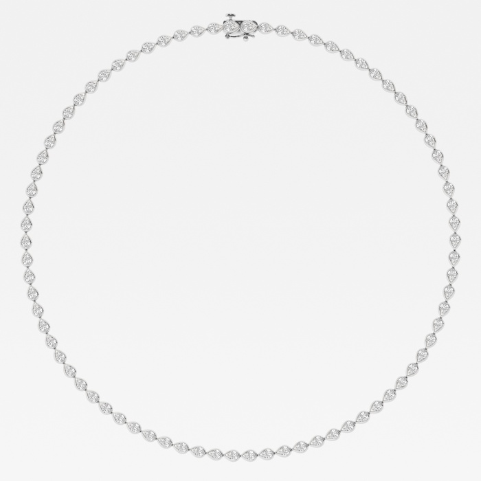 Additional Image 1 for  12 1/2 ctw Pear Lab Grown Diamond East West Bezel Set Tennis Necklace