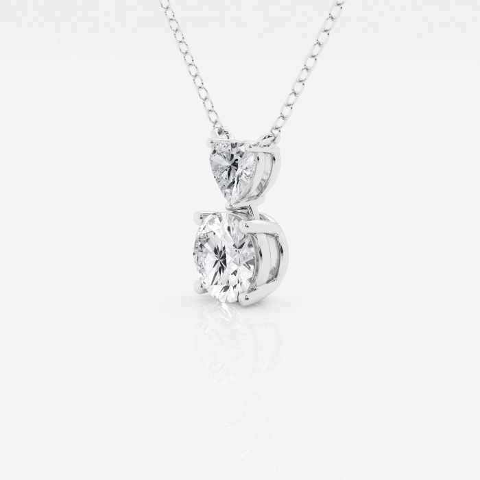 1 1/3 ctw Round Lab Grown Diamond Two Stone Heart Fashion Pendant
