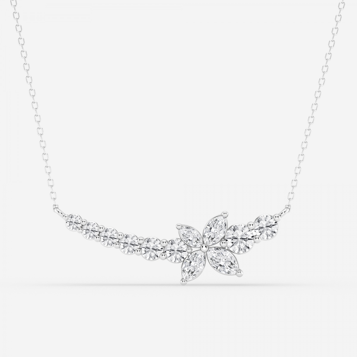 1 2/3 ctw Marquise Lab Grown Diamond Curved Butterfly Fashion Necklace