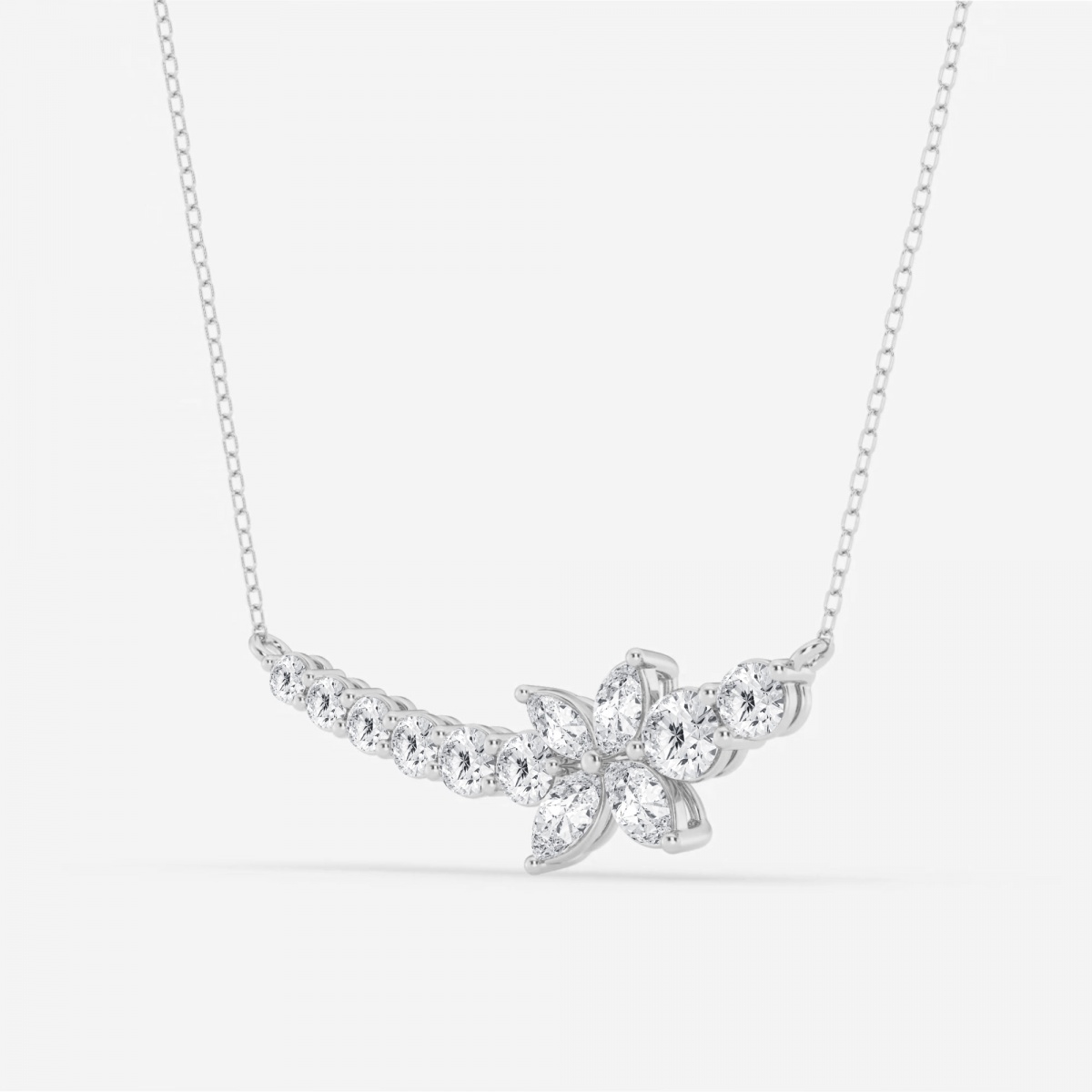 Additional Image 1 for  1 2/3 ctw Marquise Lab Grown Diamond Curved Butterfly Fashion Necklace