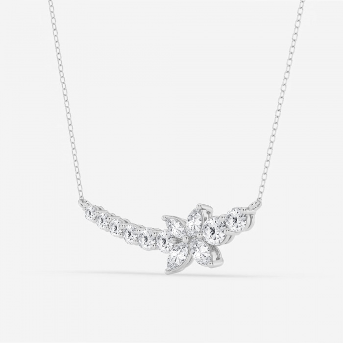Additional Image 1 for  1 2/3 ctw Marquise Lab Grown Diamond Curved Butterfly Fashion Necklace