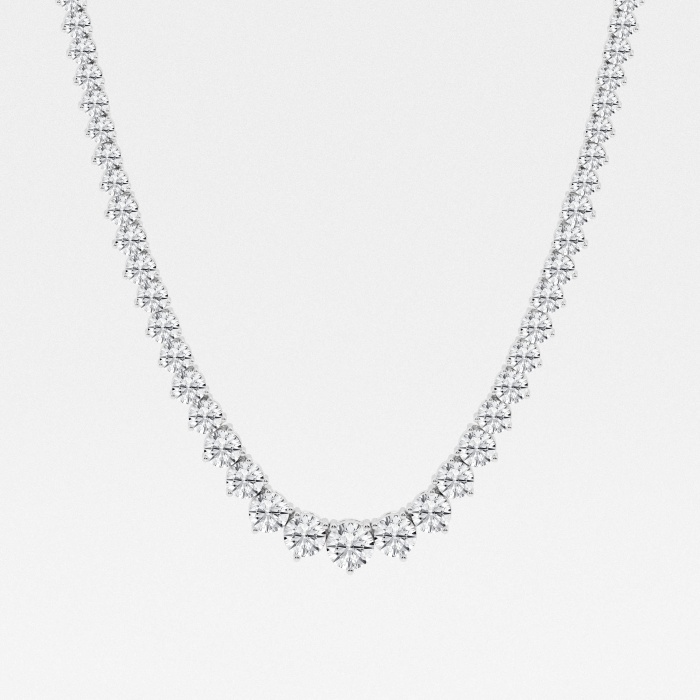 Badgley Mischka 38 3/4 ctw Round Lab Grown Diamond Graduated Riviera Fashion Necklace