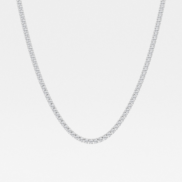 15 1/4 ctw runder Lab-Grown-Diamant mit vier Zinken und modischer Tennis-Halskette