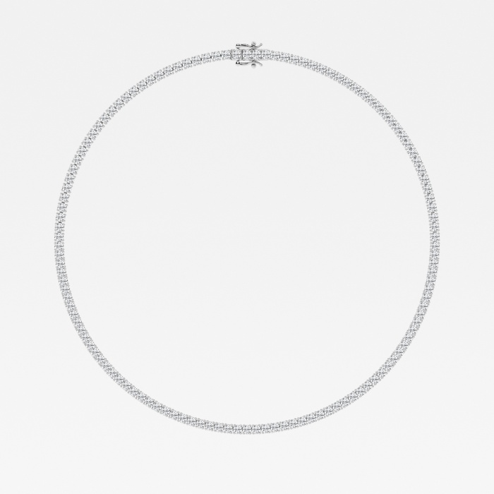 15 1/4 ctw runder Lab-Grown-Diamant mit vier Zinken und modischer Tennis-Halskette