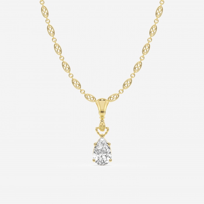 Design ID 2054 - 6 ctw Pear Lab Grown Diamond Truly Custom Pendant with Adjustable Chain