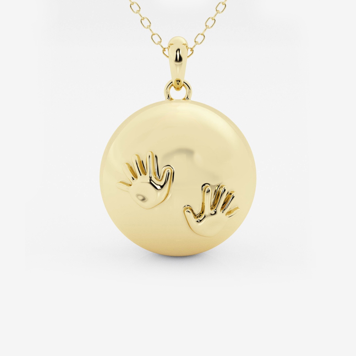 Harmony Bell Pendant with Baby Hands Grownbrilliance