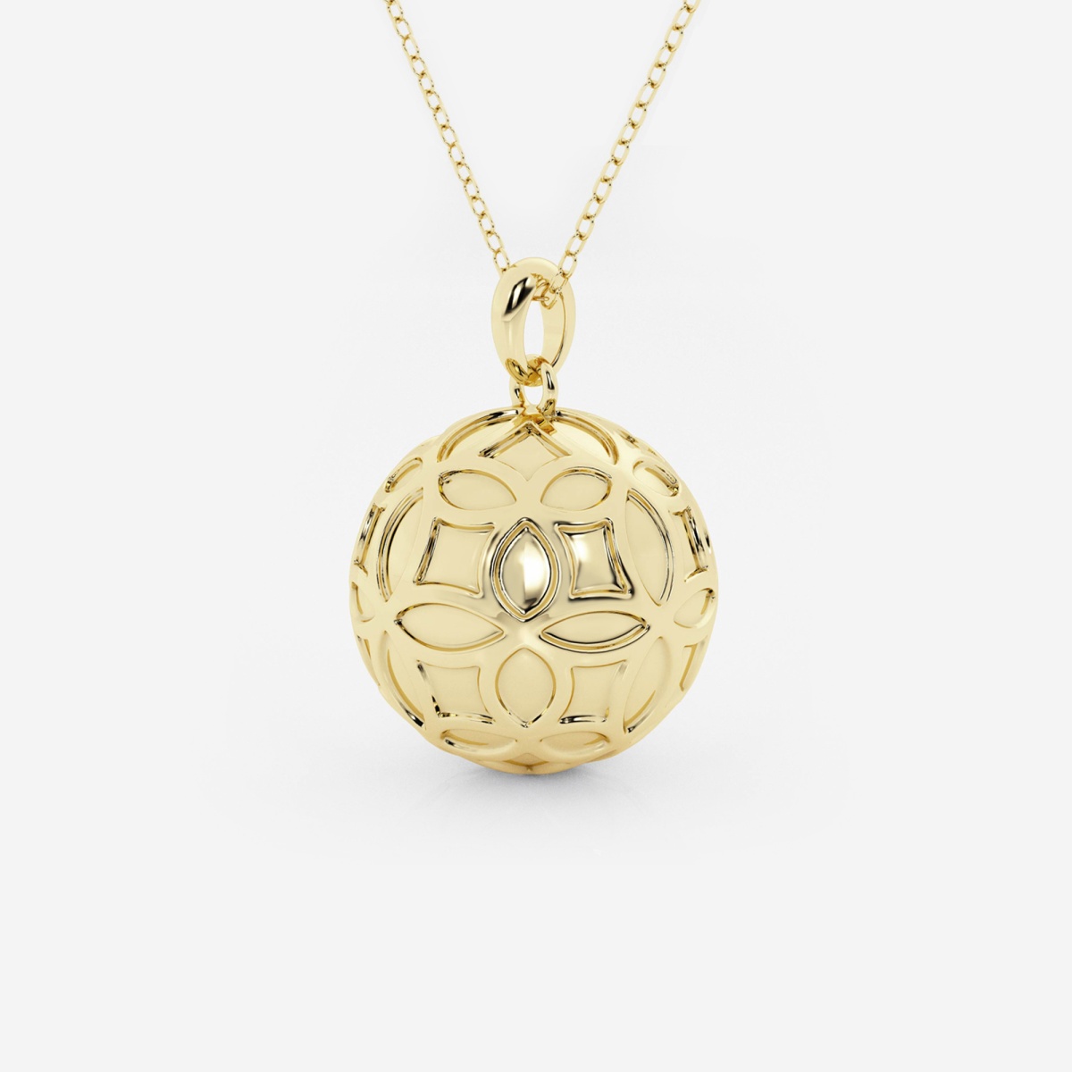 Harmony Bell Pendant with Flower Pattern Grownbrilliance