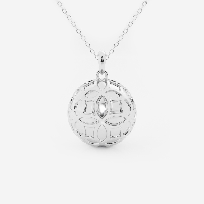 Harmony Bell Pendant with Flower Pattern