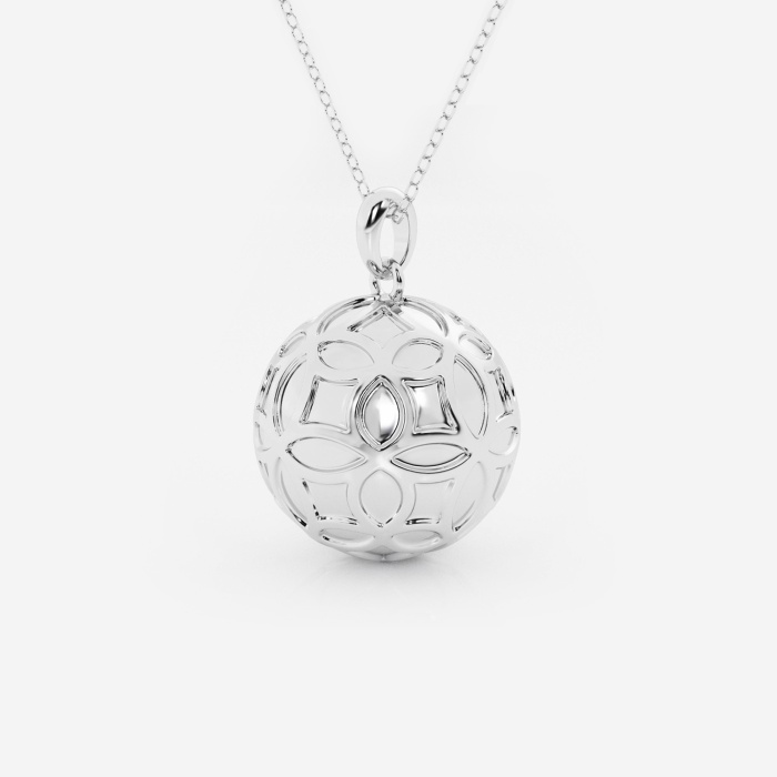 Harmony Bell Pendant with Flower Pattern