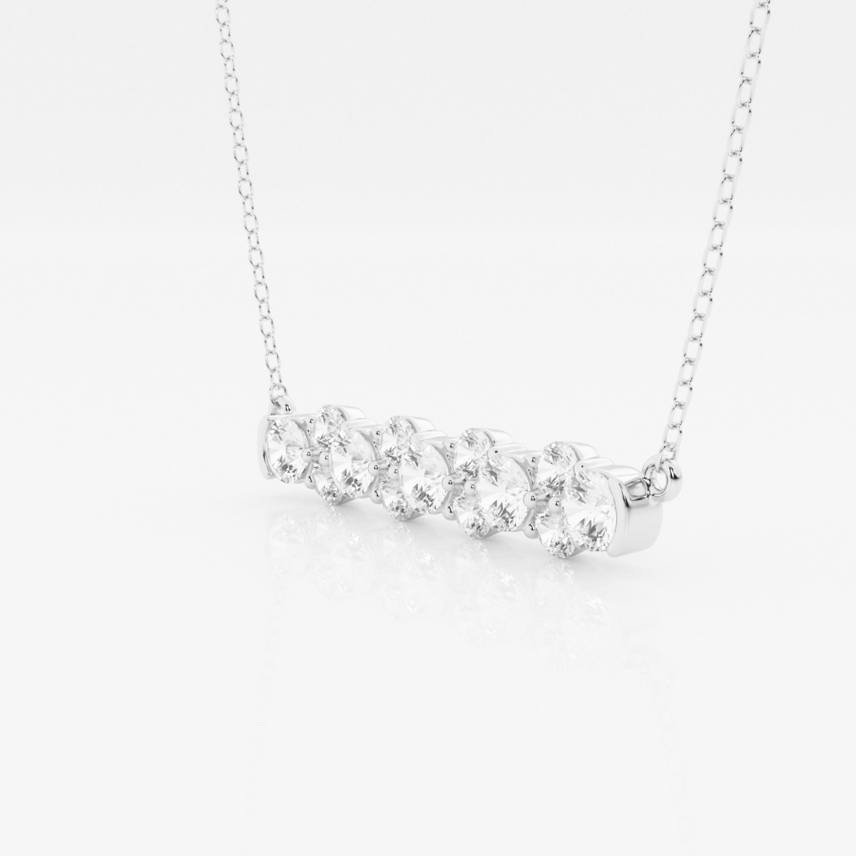 Additional Image 1 for  1 1/2 ctw Round Lab Grown Diamond Garland Fashion Pendant With Adjustable Chain