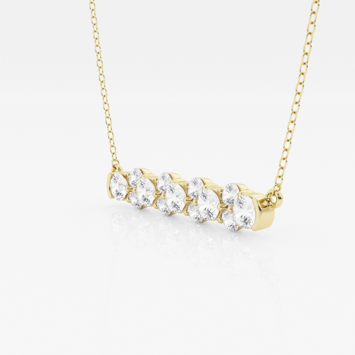 Additional Image 1 for  1 1/2 ctw Round Lab Grown Diamond Garland Fashion Pendant with Adjustable Chain