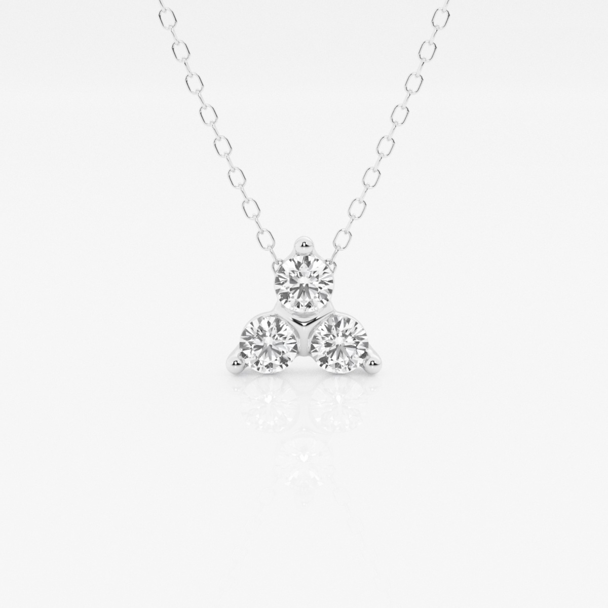 1/2 ctw Round Lab Grown Diamond Three Stone Fashion Pendant With Adjustable Chain
