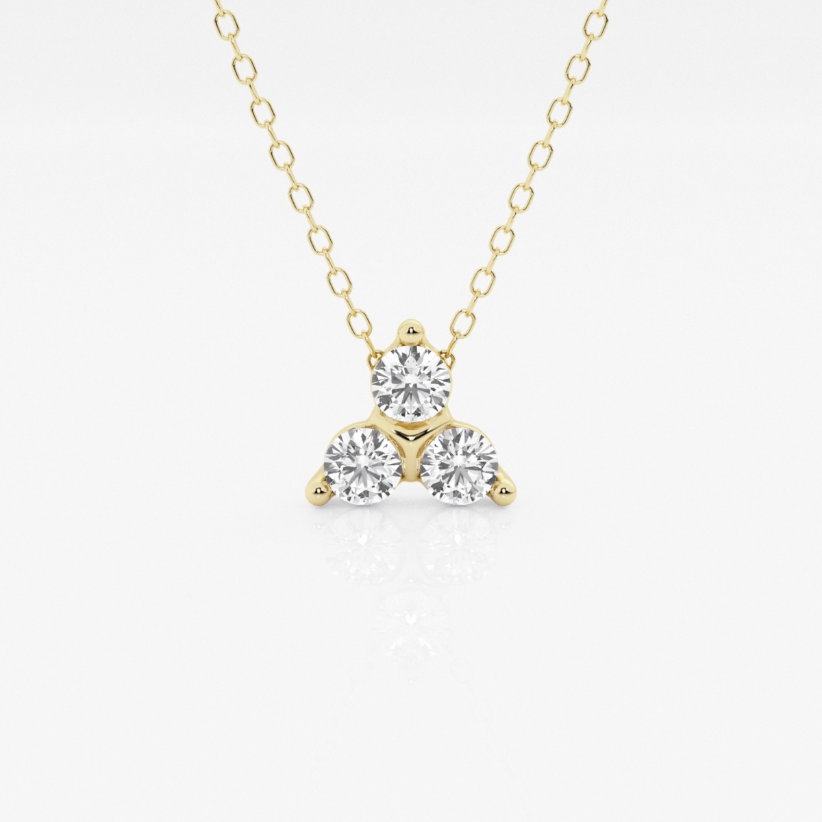 1/2 ctw Round Lab Grown Diamond Three-Stone Fashion Pendant with Adjustable Chain