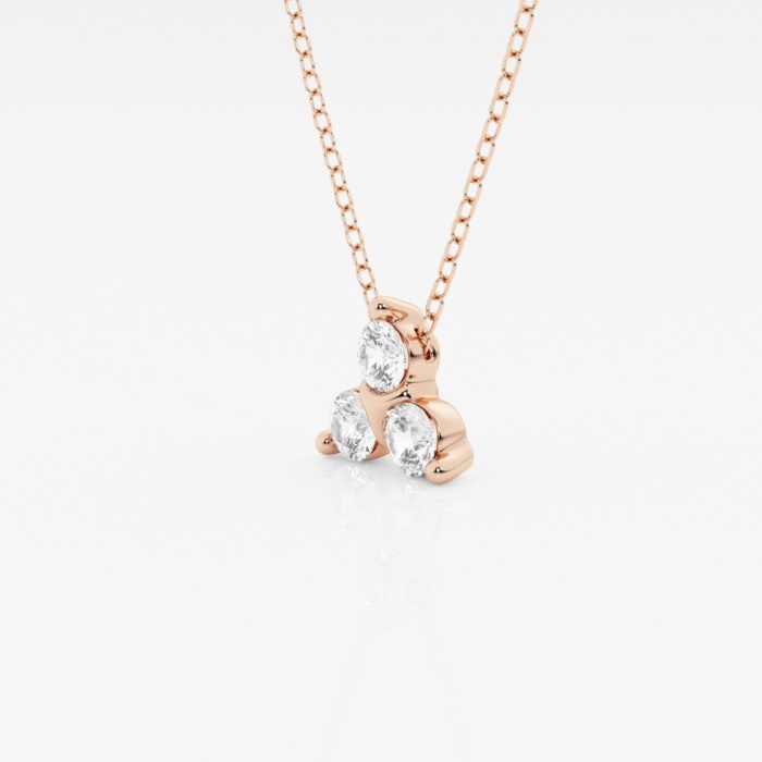 1/2 ctw Round Lab Grown Diamond Three Stone Fashion Pendant with Adjustable Chain