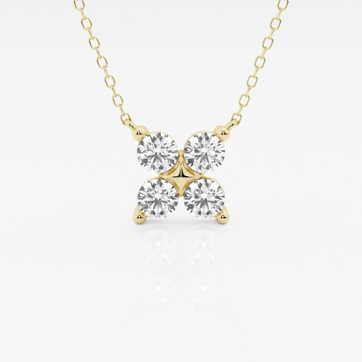 product video for 1 ctw Round Lab Grown Diamond Four-Stone Fashion Pendant with Adjustable Chain