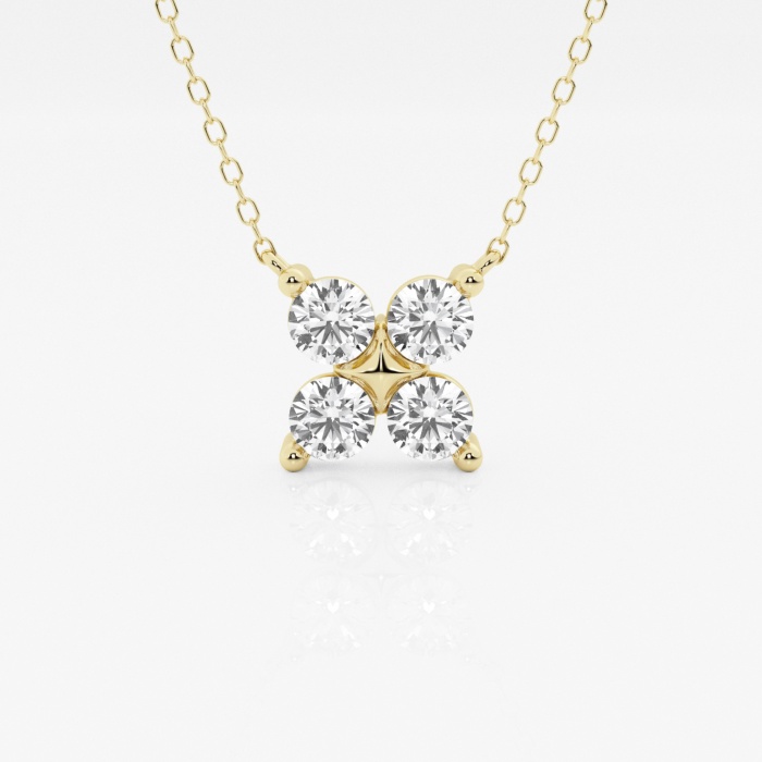 1 ctw Round Lab Grown Diamond Four-Stone Fashion Pendant with Adjustable Chain