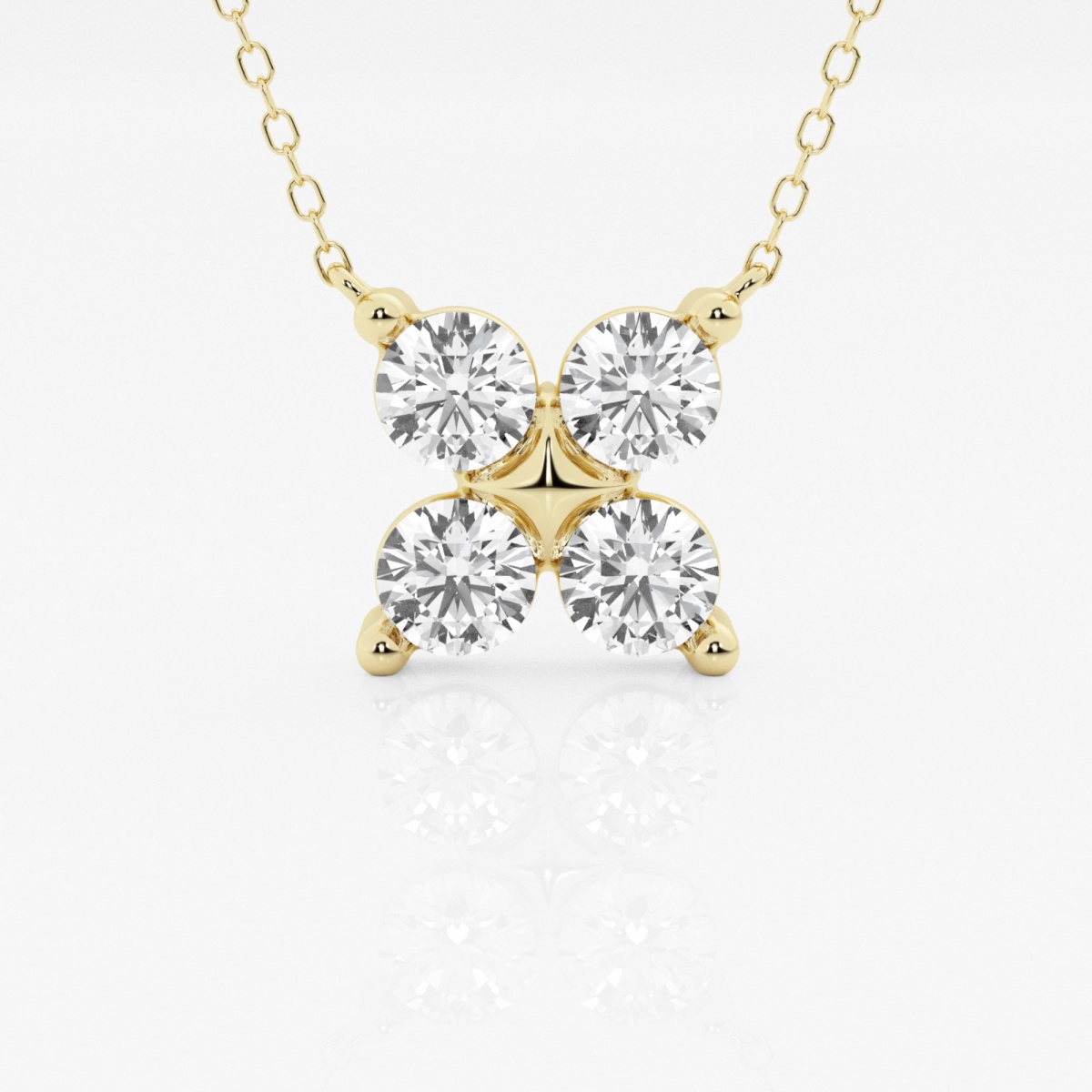 1 1/2 ctw Round Lab Grown Diamond Four-Stone Fashion Pendant With Adjustable Chain