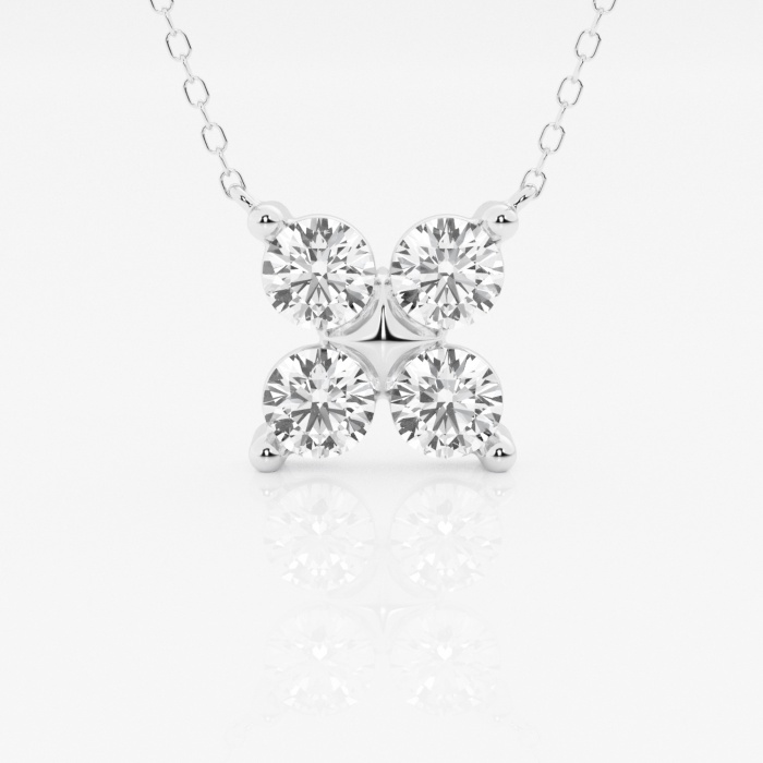 1 1/2 ctw Round Lab Grown Diamond Four-Stone Fashion Pendant with Adjustable Chain