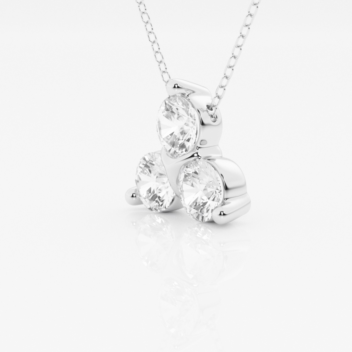 Additional Image 1 for  1 1/2 ctw Round Lab Grown Diamond Three-Stone Fashion Pendant with Adjustable Chain