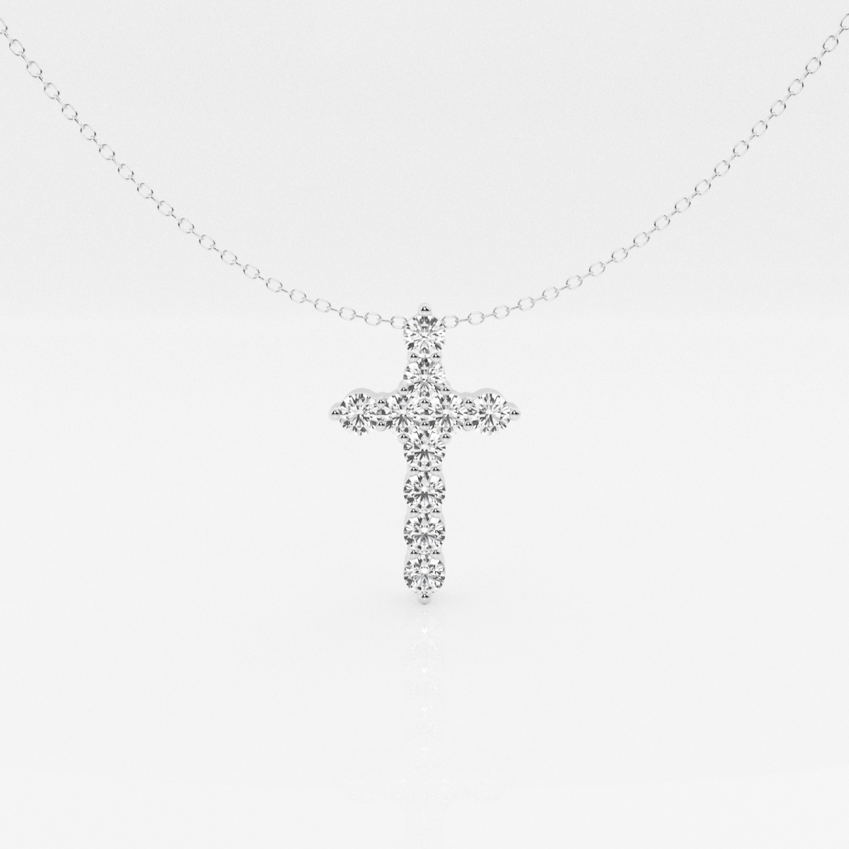 product video for 1 ctw Round Lab Grown Diamond Cross Pendant with Adjustable Chain