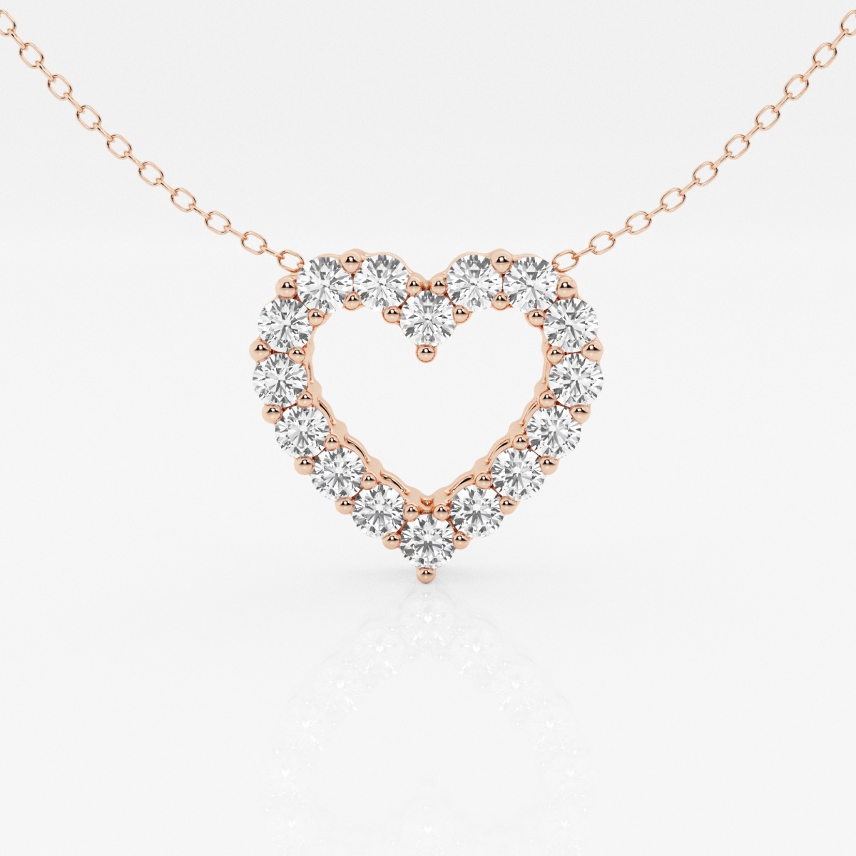 product video for 1 ctw Round Lab Grown Diamond Heart Pendant with Adjustable Chain
