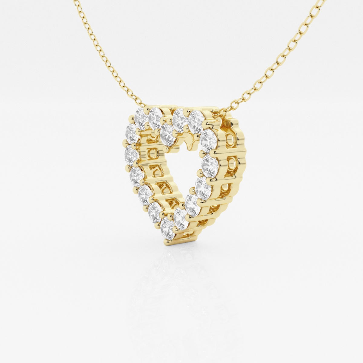 Additional Image 1 for  1 ctw Round Lab Grown Diamond Heart Pendant with Adjustable Chain