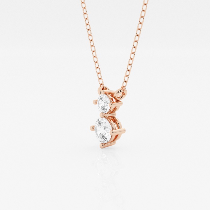 Additional Image 1 for  1 ctw Round Lab Grown Diamond Two Stone Fashion Pendant with Adjustable Chain