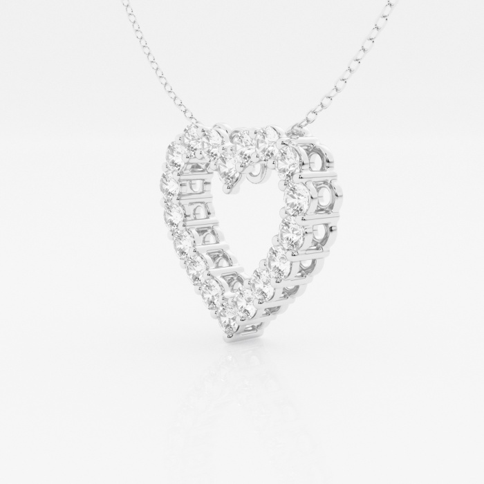 Additional Image 1 for  1 1/2 ctw Round Lab Grown Diamond Heart Pendant with Adjustable Chain