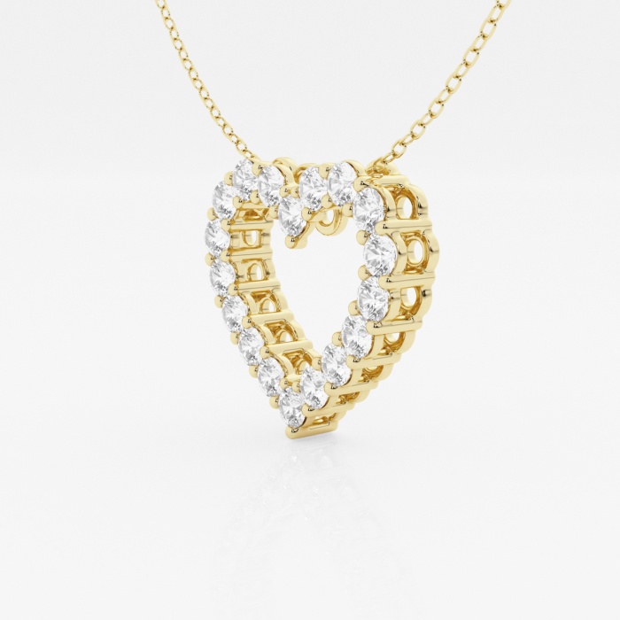 Additional Image 1 for  1 1/2 ctw Round Lab Grown Diamond Heart Pendant with Adjustable Chain