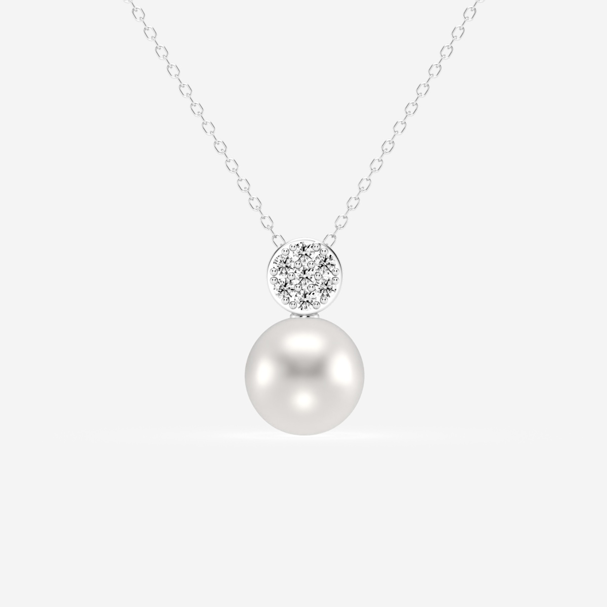 7.5 - 8.0 mm Cultured Freshwater Pearl and 1/10 ctw Lab Grown Diamond Fashion Pendant