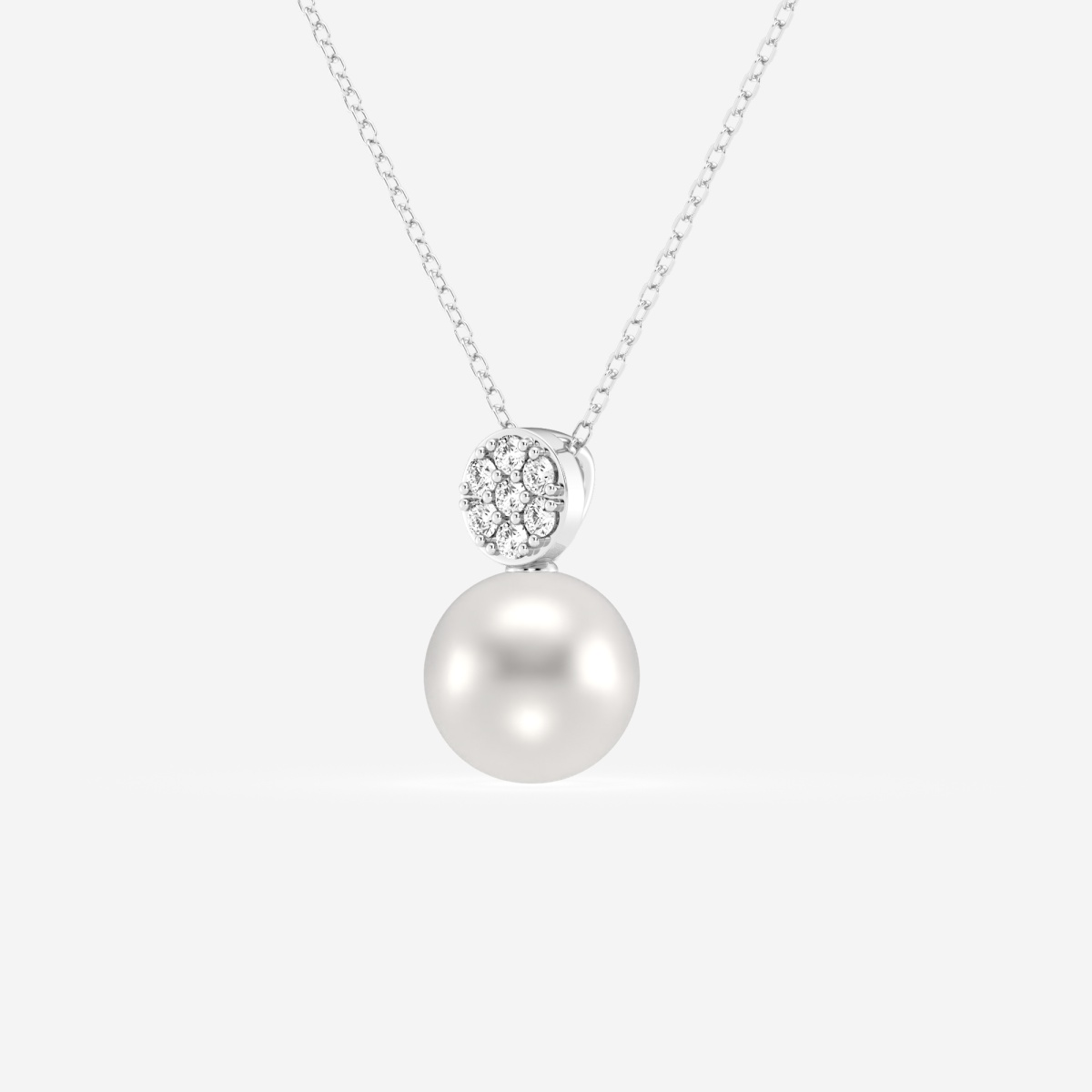Additional Image 1 for  7.5 - 8.0 mm Cultured Freshwater Pearl and 1/10 ctw Lab Grown Diamond Fashion Pendant