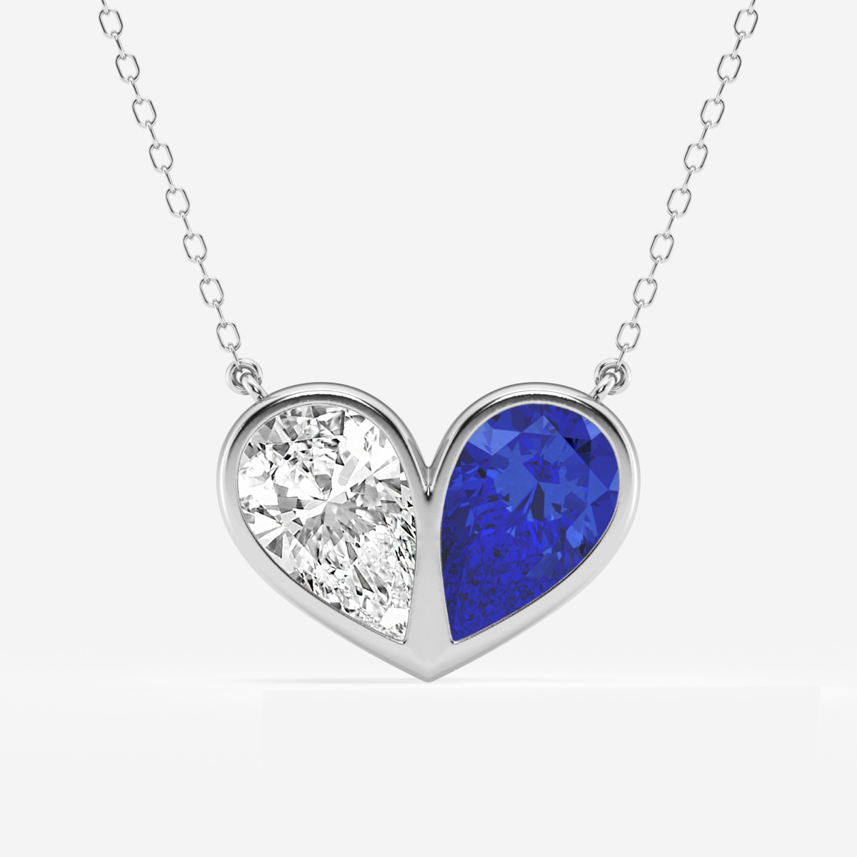 Heart shaped clearance sapphire pendant