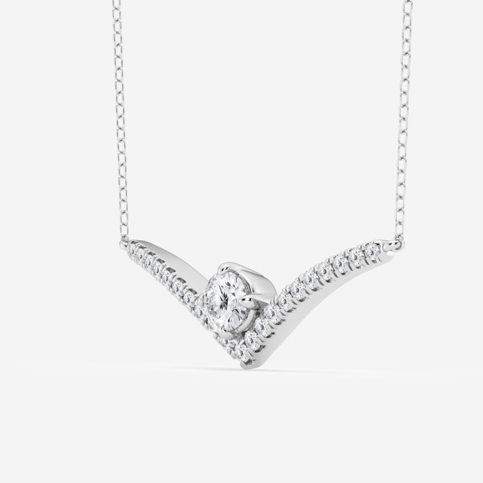 Additional Image 1 for  3/4 ctw Round Lab Grown Diamond Chevron Fashion Necklace