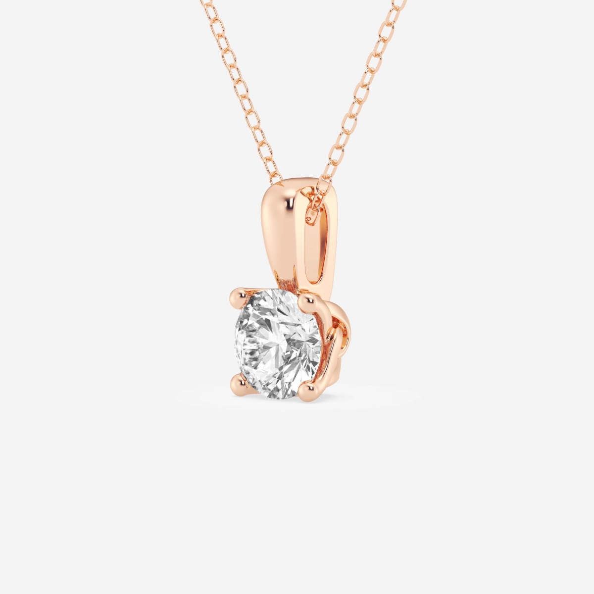 Additional Image 1 for  1 ctw Round Lab Grown Diamond Twisted Floral Solitaire Pendant with Adjustable Chain