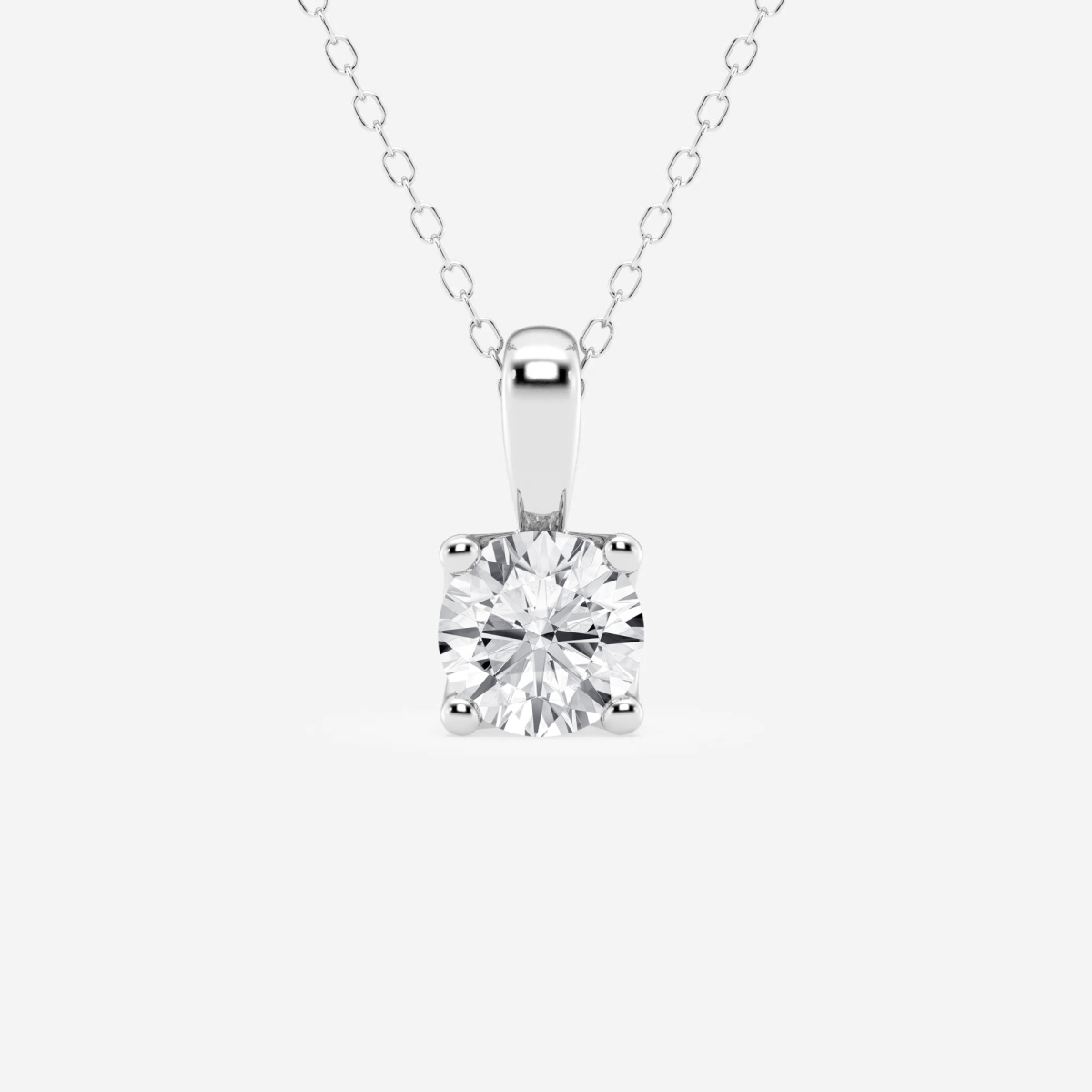 1 ctw Round Lab Grown Diamond Twisted Floral Solitaire Pendant with Adjustable Chain