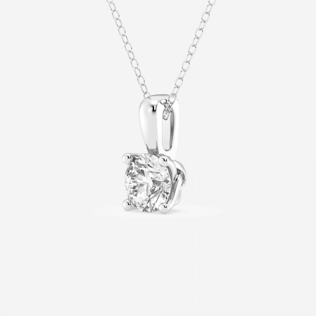 Additional Image 1 for  1 ctw Round Lab Grown Diamond Twisted Floral Solitaire Pendant with Adjustable Chain