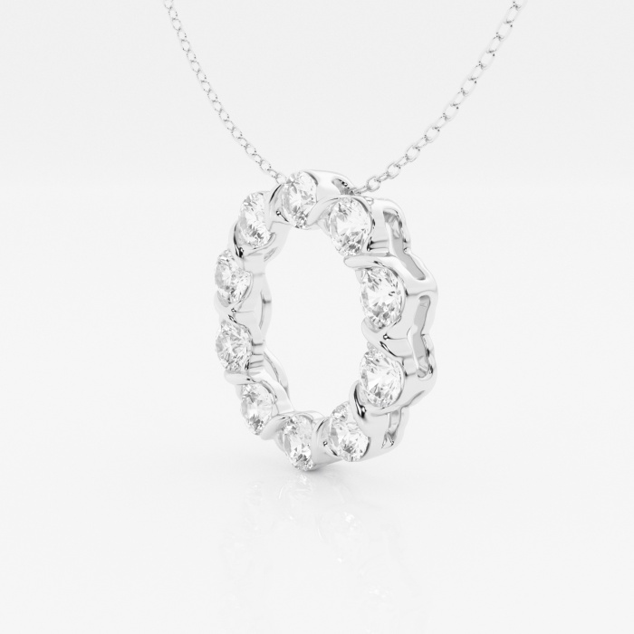 Additional Image 1 for  2 ctw Round Lab Grown Diamond Circle Fashion Pendant with Adjustable Chain