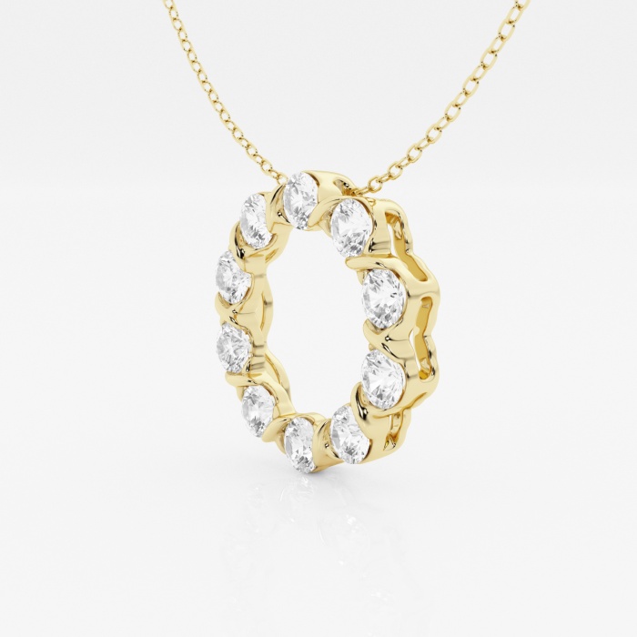 2 ctw Round Lab Grown Diamond Circle Fashion Pendant with Adjustable Chain