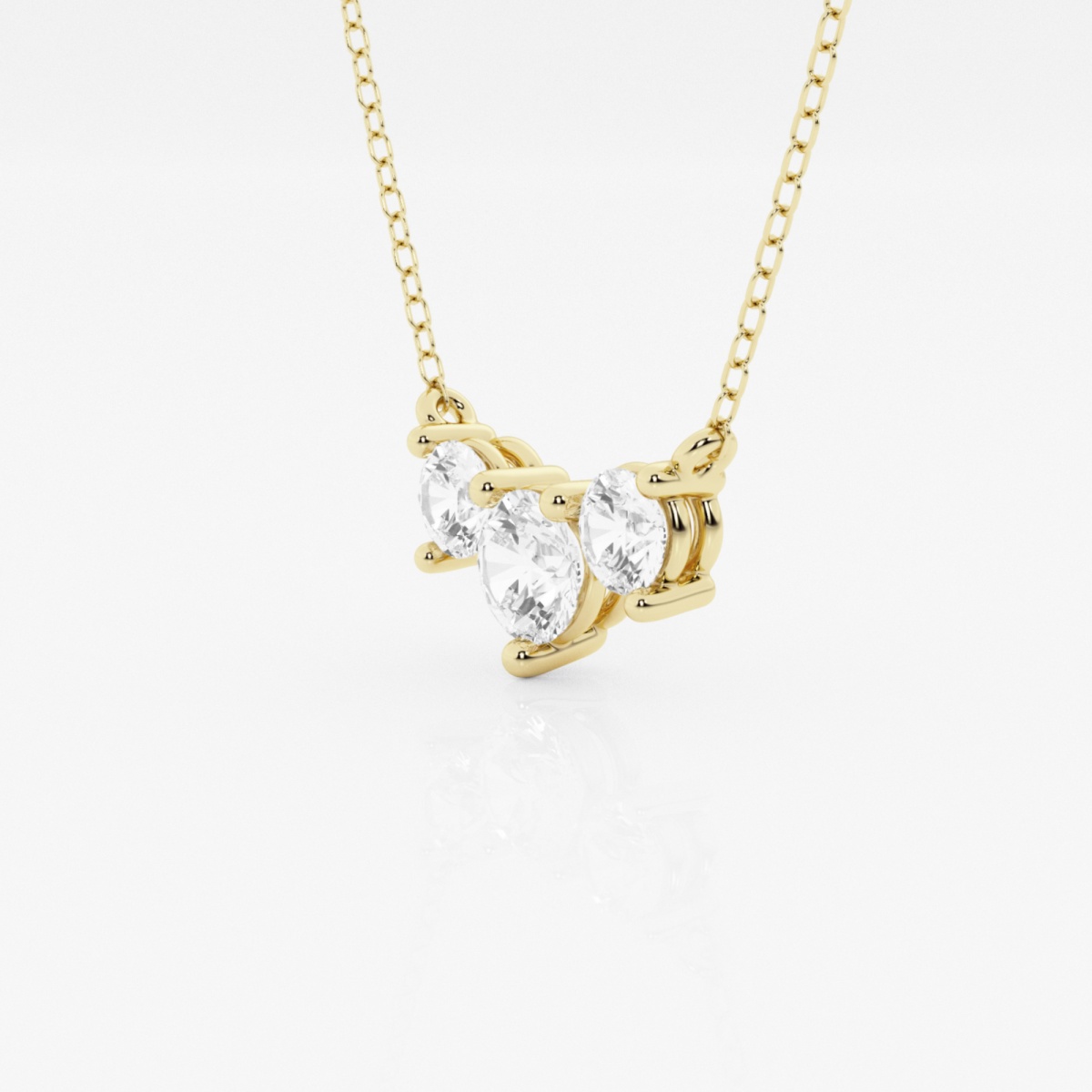 Additional Image 1 for  1 ctw Round Lab Grown Diamond Three-Stone Fashion Pendant with Adjustable Chain