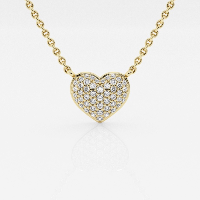 1/4 ctw Round Lab Grown Diamond Petite Pave Heart Pendant with ...