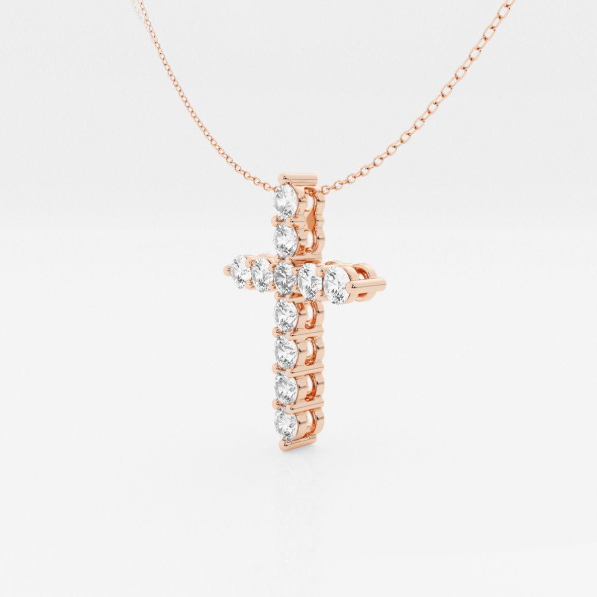 Additional Image 1 for  2 ctw Round Lab Grown Diamond Cross Pendant with Adjustable Chain