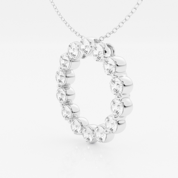 Additional Image 1 for  2 ctw Round Lab Grown Diamond Circle Fashion Pendant with Adjustable Chain
